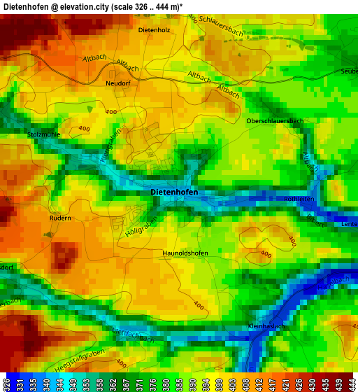 Dietenhofen elevation map