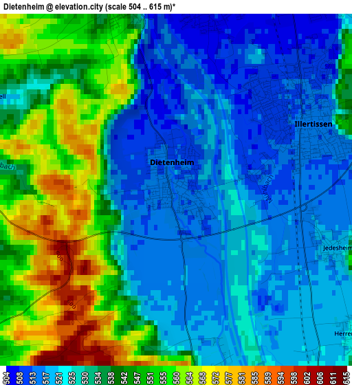 Dietenheim elevation map