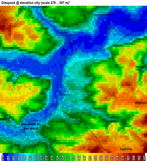 Diespeck elevation map