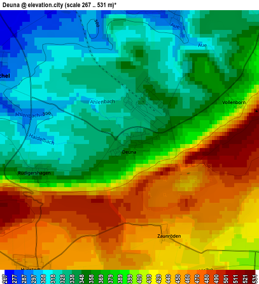 Deuna elevation map