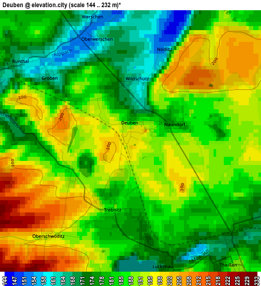 Deuben elevation map