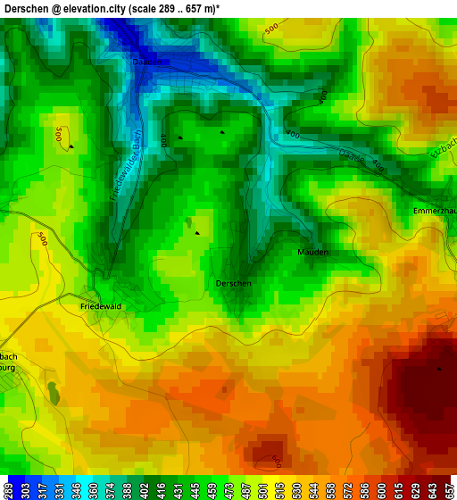 Derschen elevation map