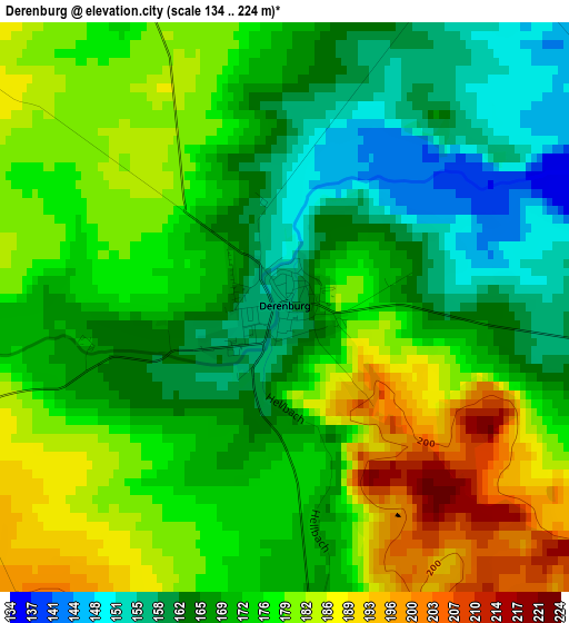 Derenburg elevation map