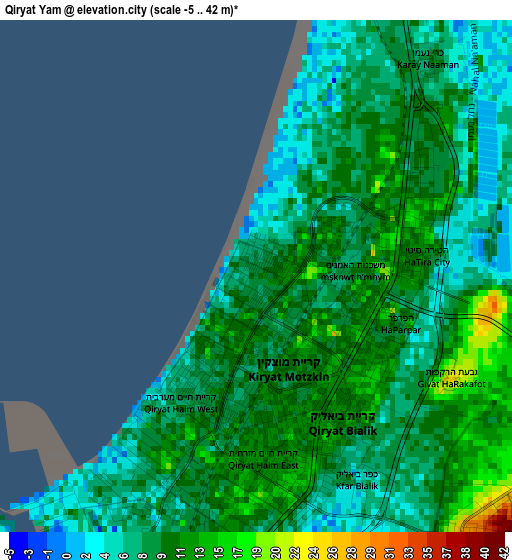 Qiryat Yam elevation map