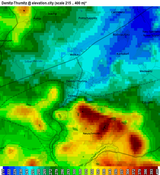 Demitz-Thumitz elevation map