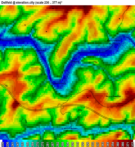 Dellfeld elevation map