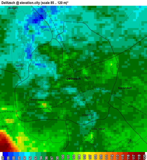 Delitzsch elevation map