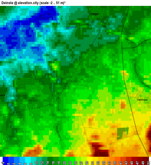 Deinste elevation map