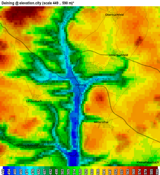 Deining elevation map