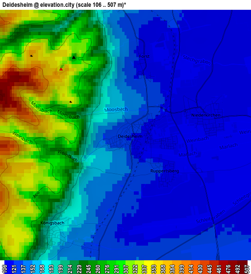 Deidesheim elevation map