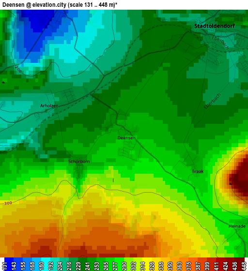 Deensen elevation map