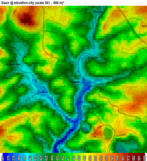 Daun elevation map