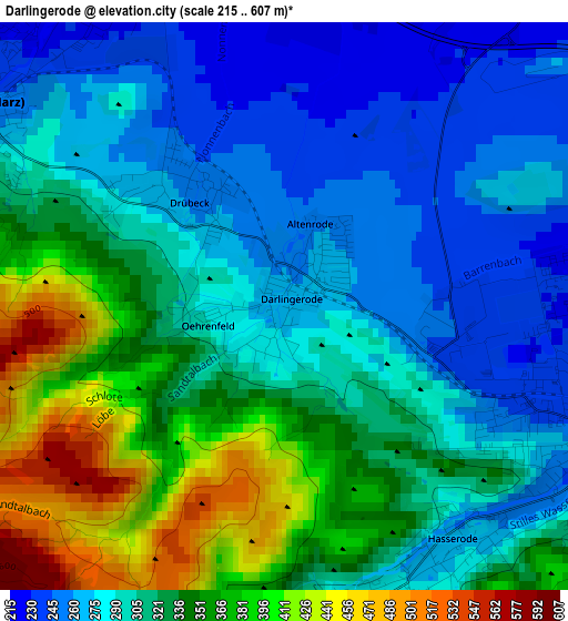 Darlingerode elevation map