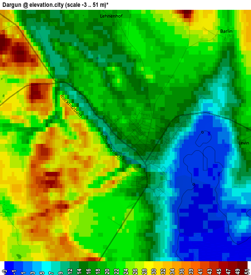 Dargun elevation map