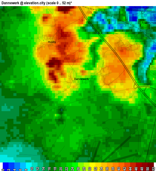 Dannewerk elevation map