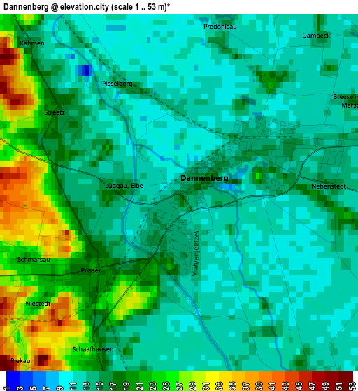 Dannenberg elevation map