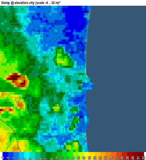 Damp elevation map