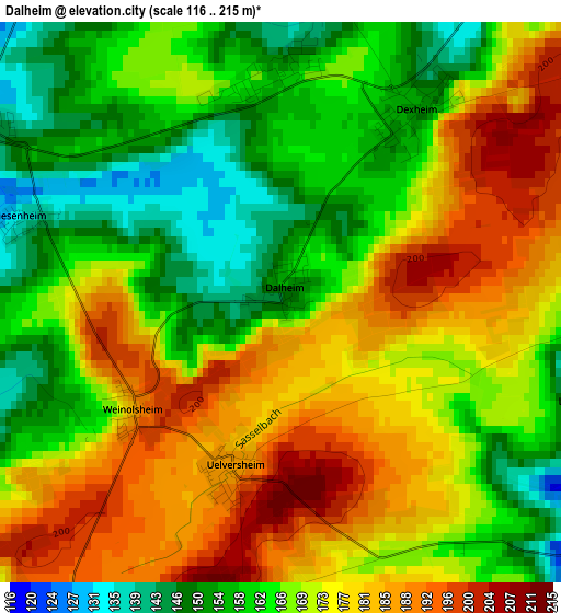 Dalheim elevation map