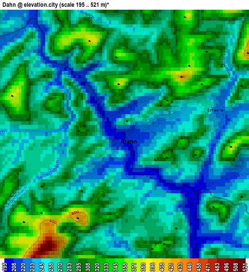 Dahn elevation map