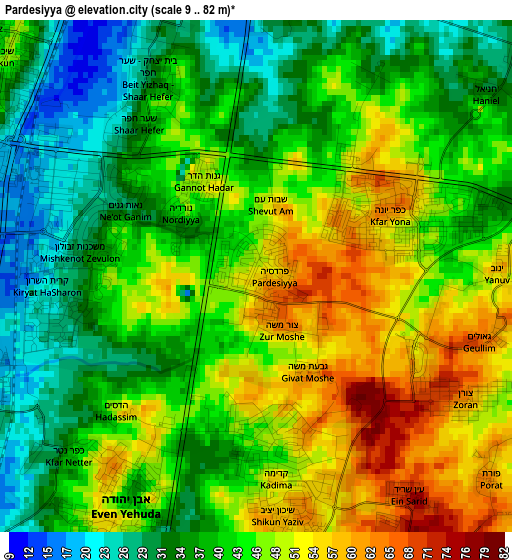 Pardesiyya elevation map