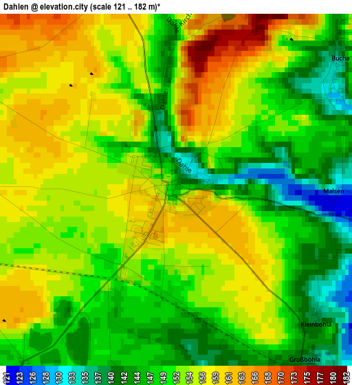 Dahlen elevation map