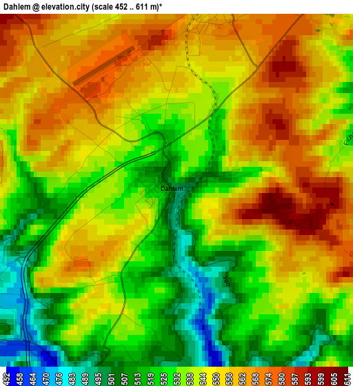 Dahlem elevation map