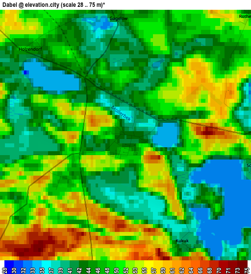 Dabel elevation map