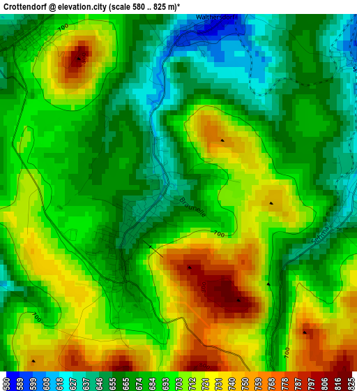 Crottendorf elevation map