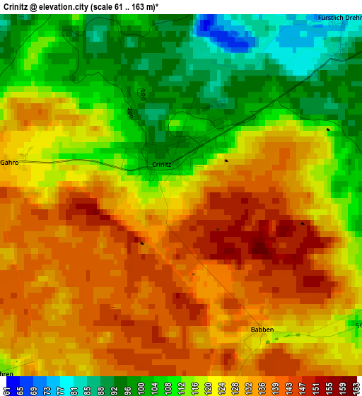 Crinitz elevation map