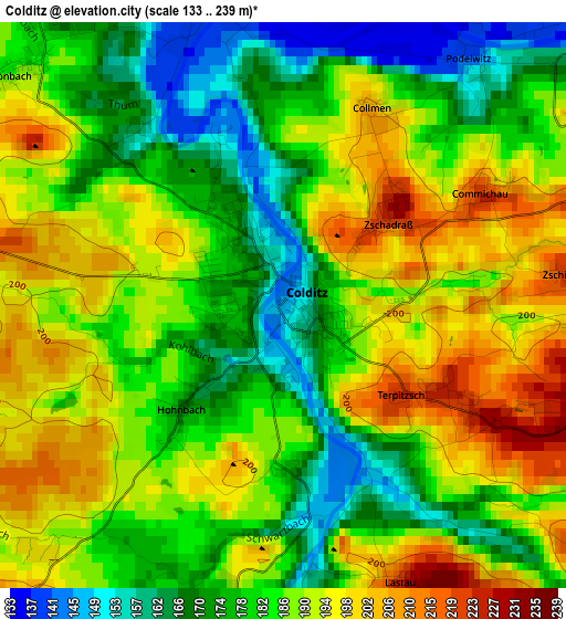 Colditz elevation map