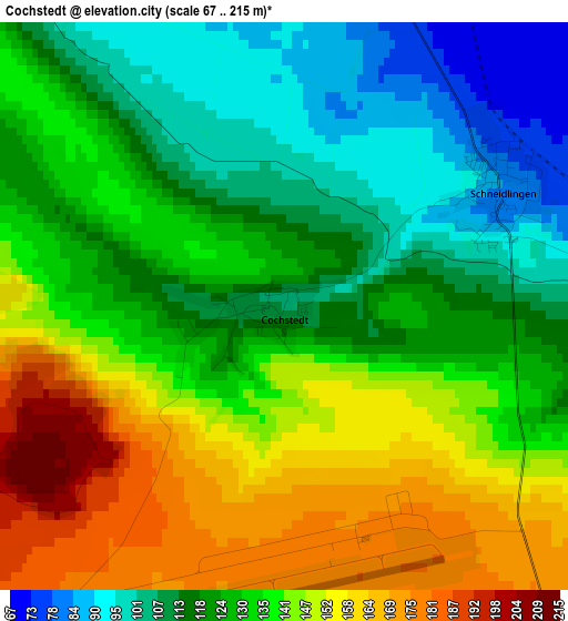 Cochstedt elevation map