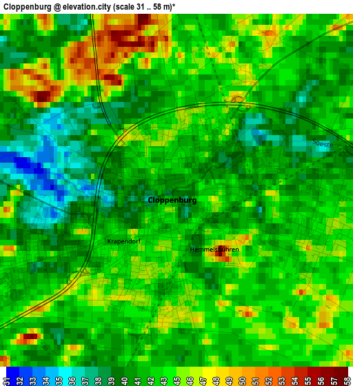 Cloppenburg elevation map