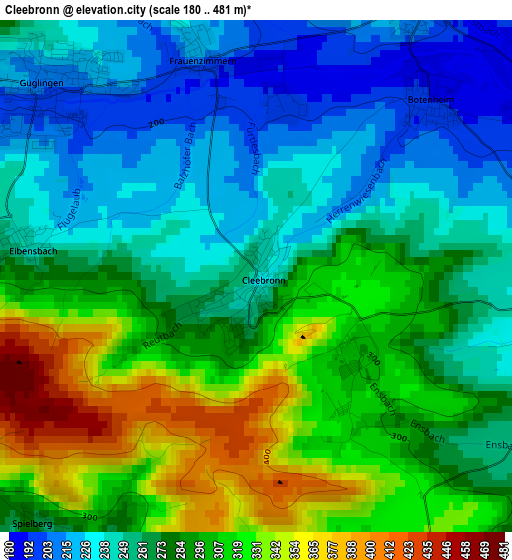 Cleebronn elevation map