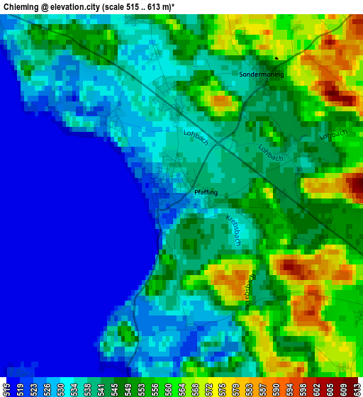 Chieming elevation map