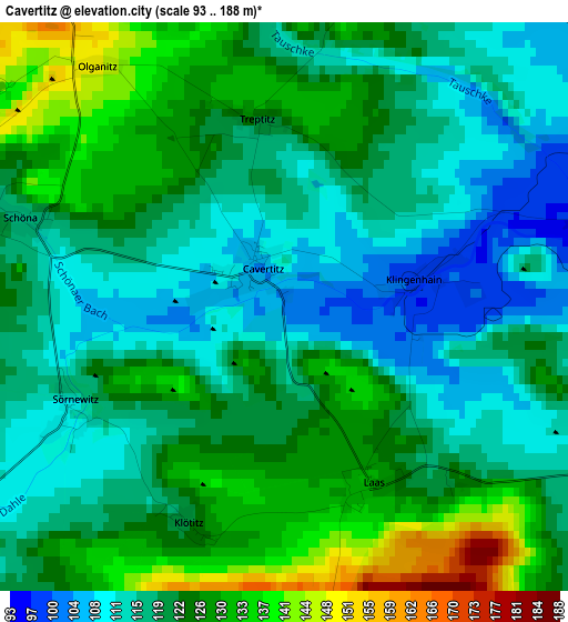 Cavertitz elevation map