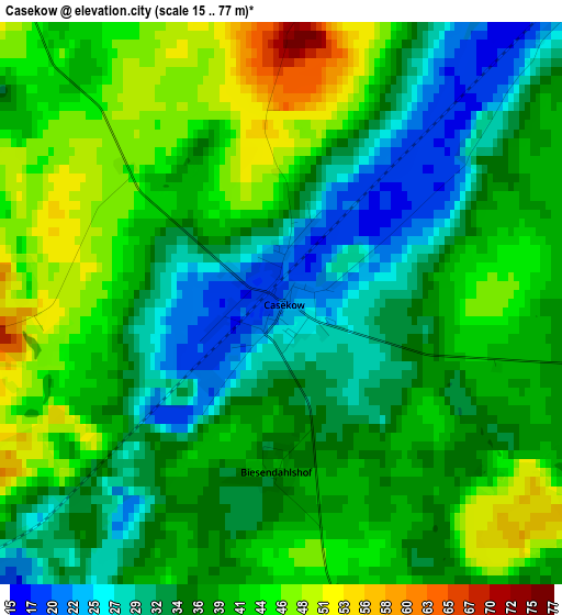 Casekow elevation map