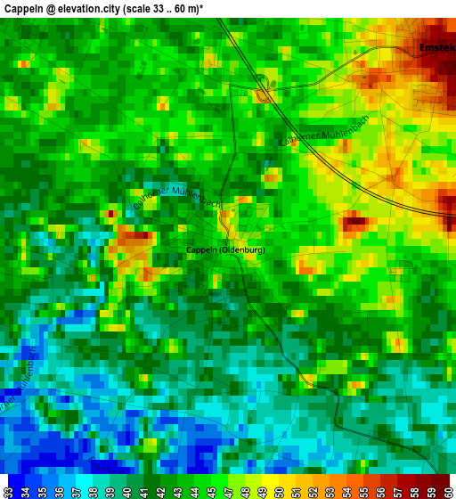 Cappeln elevation map