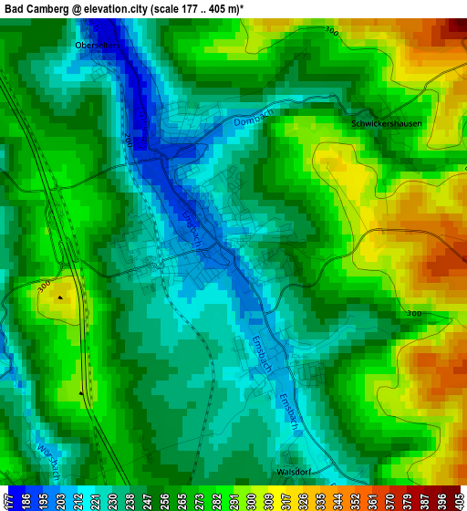 Bad Camberg elevation map