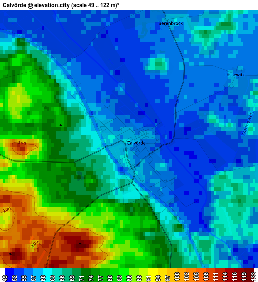Calvörde elevation map