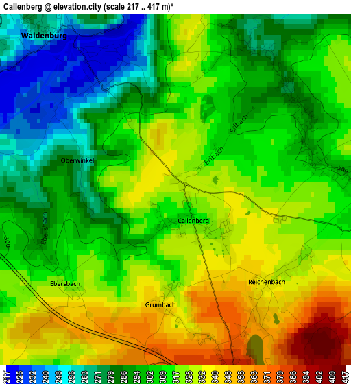 Callenberg elevation map