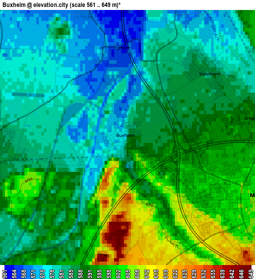 Buxheim elevation map