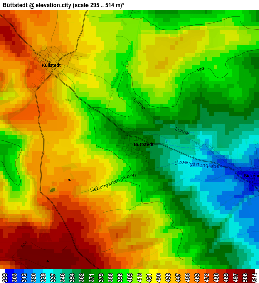 Büttstedt elevation map