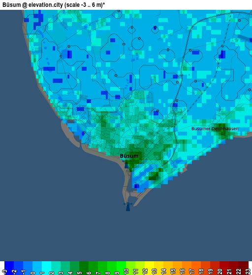 Büsum elevation map