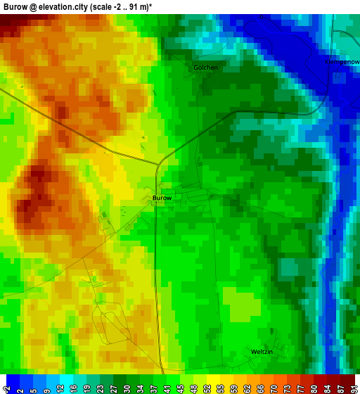 Burow elevation map