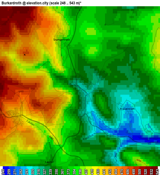 Burkardroth elevation map