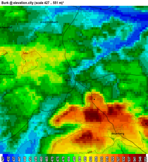 Burk elevation map