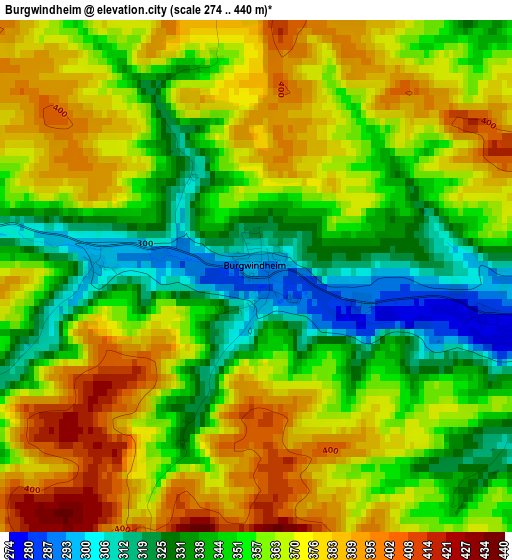 Burgwindheim elevation map