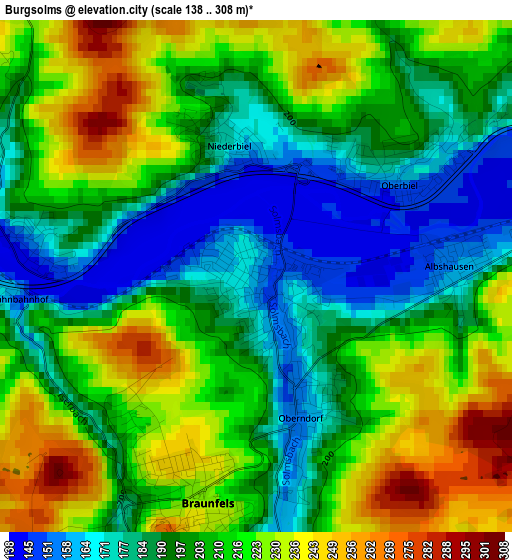 Burgsolms elevation map