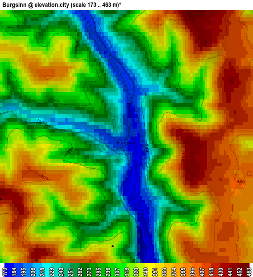 Burgsinn elevation map