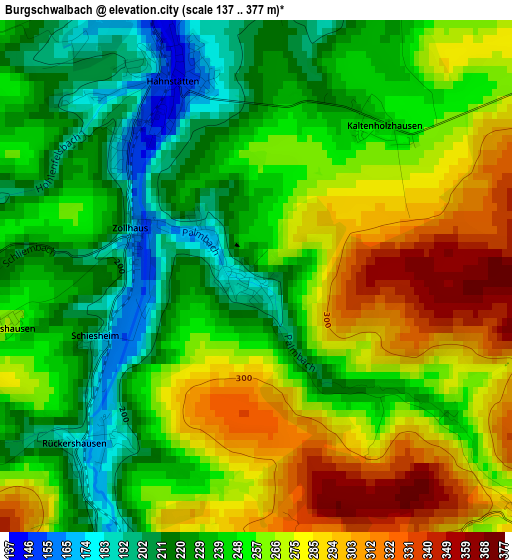 Burgschwalbach elevation map